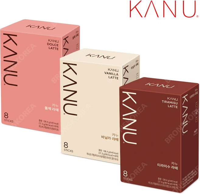 동서 맥심 카누라떼 8T 3종 돌체 라떼+바닐라+티라미수 24T 커피, 1개