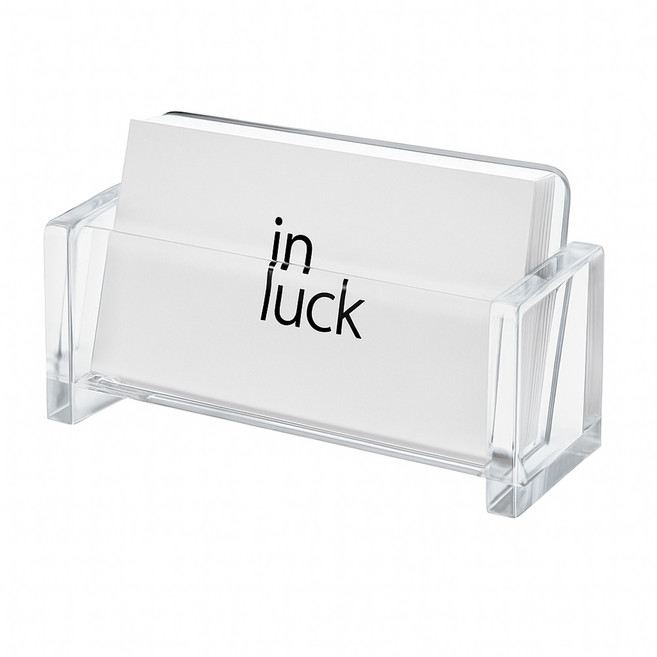인럭 아크릴 사선 명함꽂이 스탠드, 1개, 투명