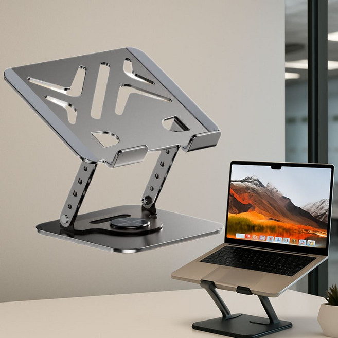 비바숨 높이조절 태블릿 거치대 접이식, 실버