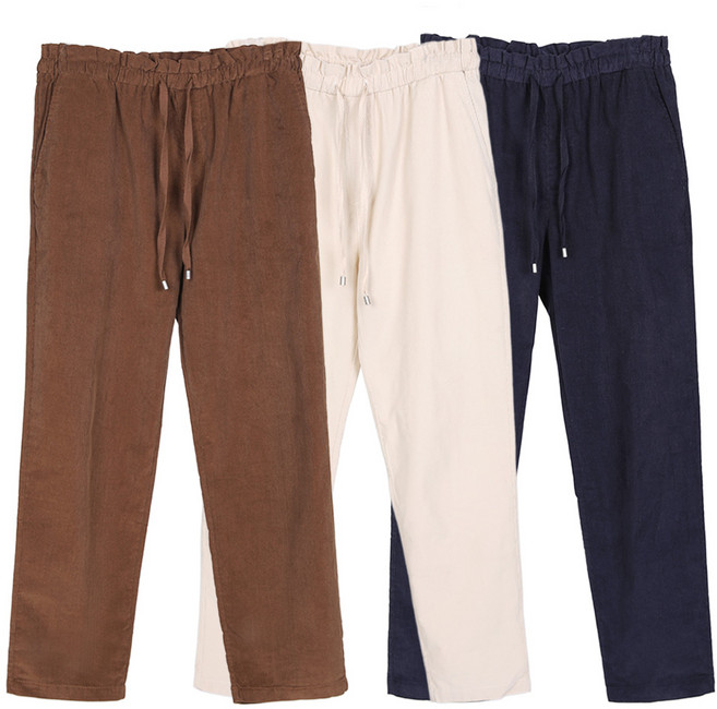 [이지바이] (총 세장!!!) 여성 얇은 골덴 팬츠_핫템 여성 피치 밴딩 바지