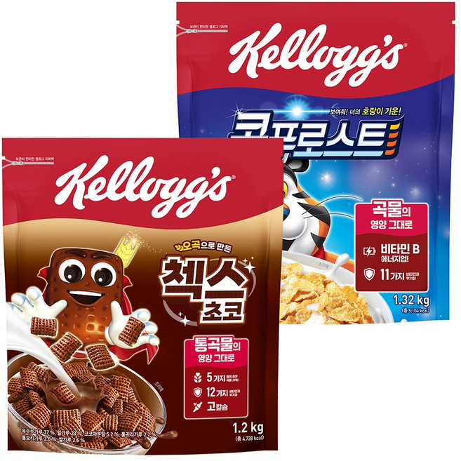 켈로그 콘푸로스트 1320g + 첵스초코 1200g 세트, 1.32kg, 1세트