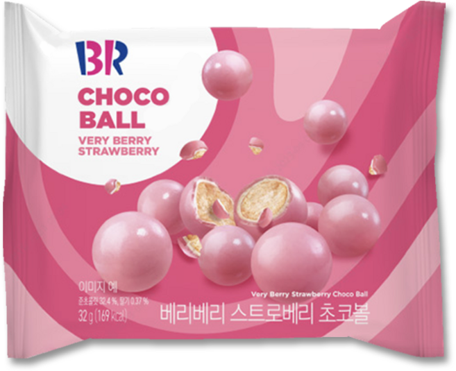 BR 베리베리스트로베리 초코볼, 2개, 32g