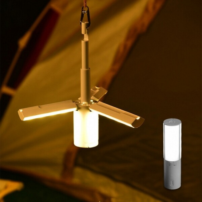 무선 접이식 캠핑 랜턴 후레쉬 감성 조명 수유등 스탠드 걸이 탁상 무드등 독서등, 화이트, 1개