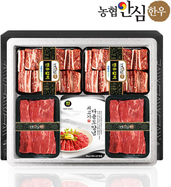 [농협안심한우] 한우 갈비&정육 선물세트 6호 2.8kg (찜갈비/양지), 1개