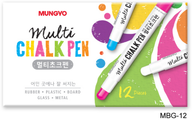 문교화학 문교멀티초크펜 분필/친환경 워터초크/1박스/12개입, 초록, 1box