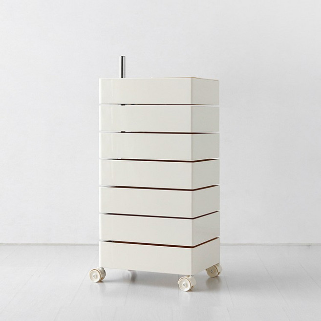 마켓비 BINGEURI 회전서랍 트롤리, 크림, 7단