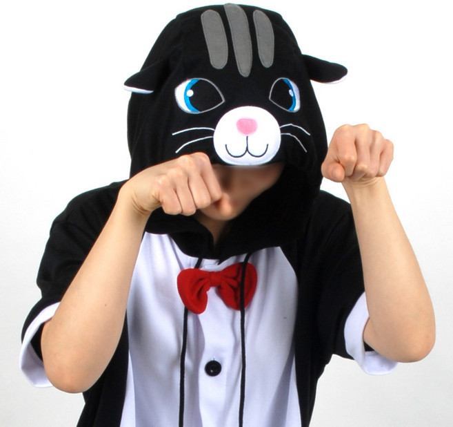 반팔 동물잠옷 고양이 (블랙)