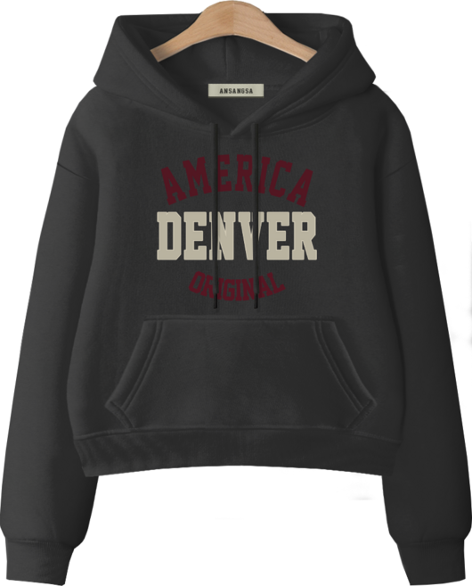 ANSANGSA 댄버A 여성 semi크롭 루즈핏 후드 스웨트셔츠