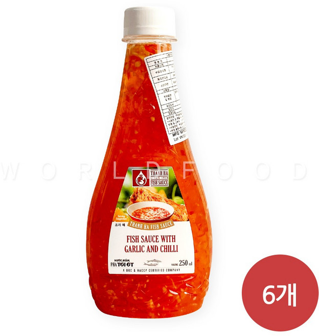탄하 피쉬소스 갈릭 앤 칠리, 250ml, 6개