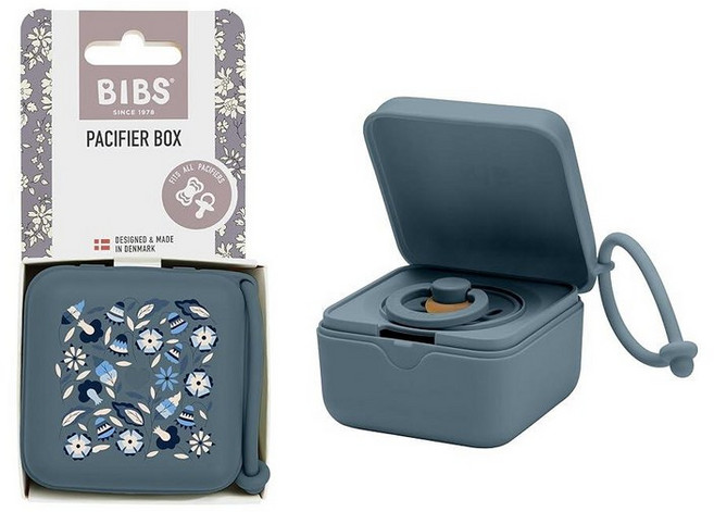 BIBS Liberty 스트랩이 달린 젖꼭지 박스. 수더 홀더 및 살균기 케이스. 100% BPA 프리 식품 등급 소재 - 보보 페트롤, 보보 휘발유