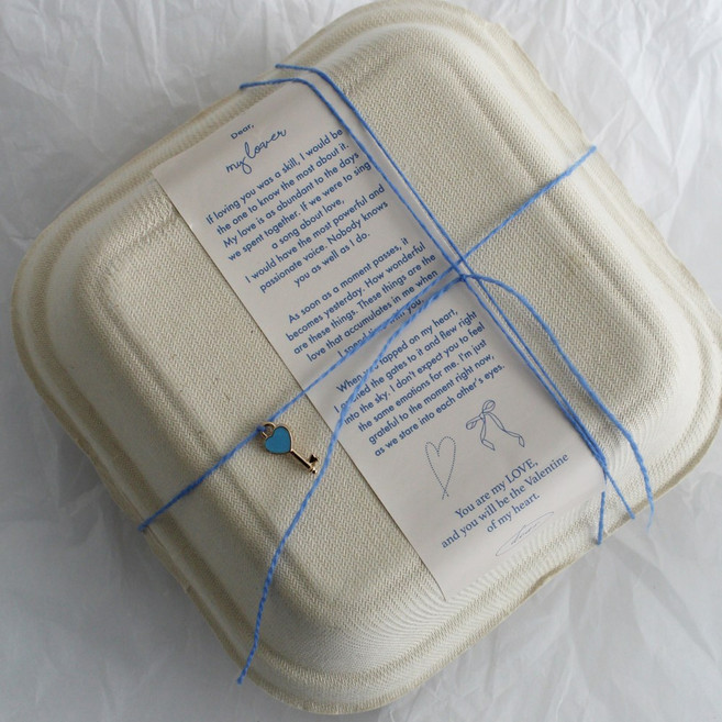 포장스티커 롱 스티커 러브 감사 발렌타인 선물 리본 50매, 마이러버-크림블루