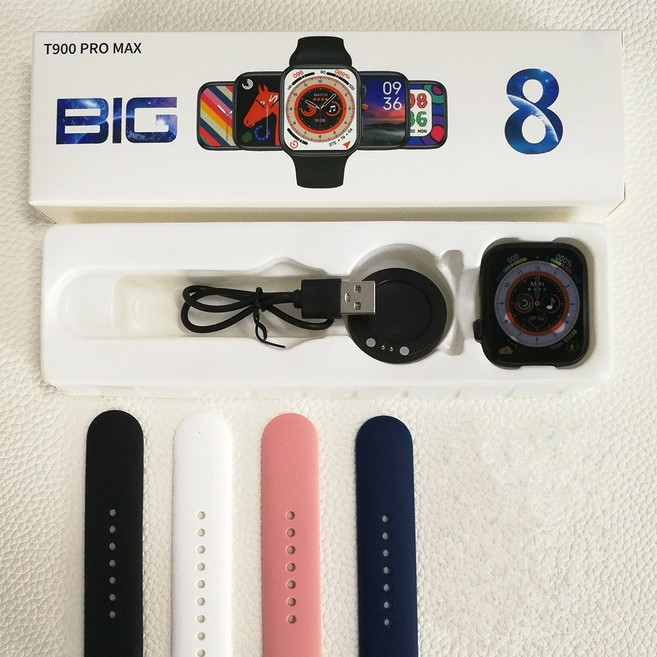 T900 PRO MAX 智慧手錶 附多色錶帶, T900 PRO MAX白色, 1個