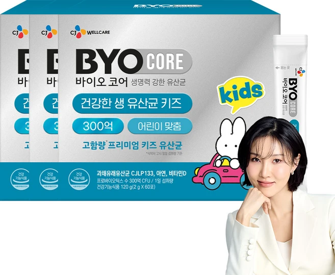 CJ 바이오코어 300억 키즈 유산균, 120g, 3박스 - 쿠팡