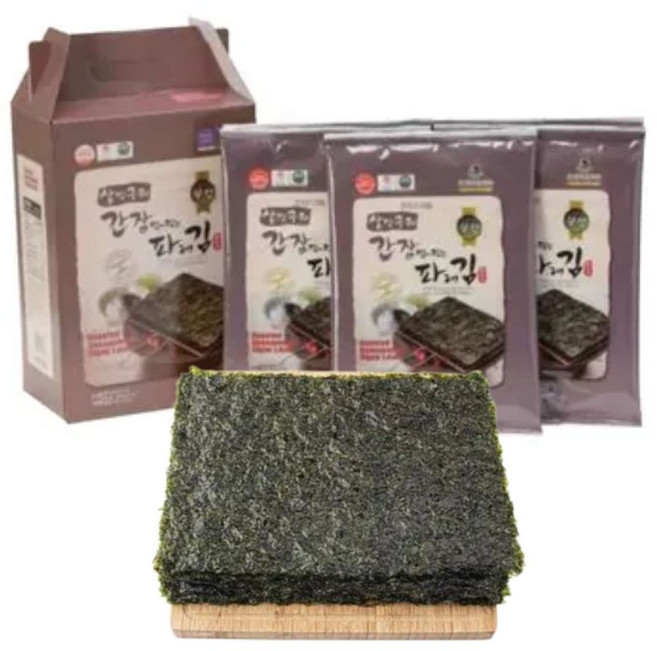 살짝구워 간장에 찍어먹는 맛있는 광천 파래김 12g 10봉 1박스, 12g(10봉), 1개