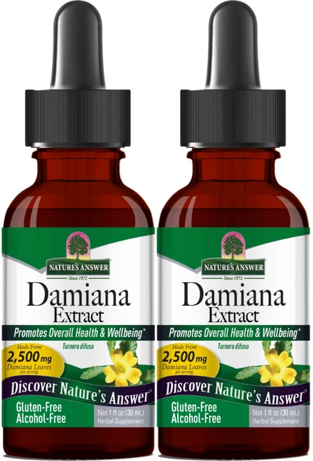 1+1 Nature's Answer (네이처스 앤서) 다미아나 추출물 알코올 무함유 2 500mg 30ml, 2개 - 쿠팡