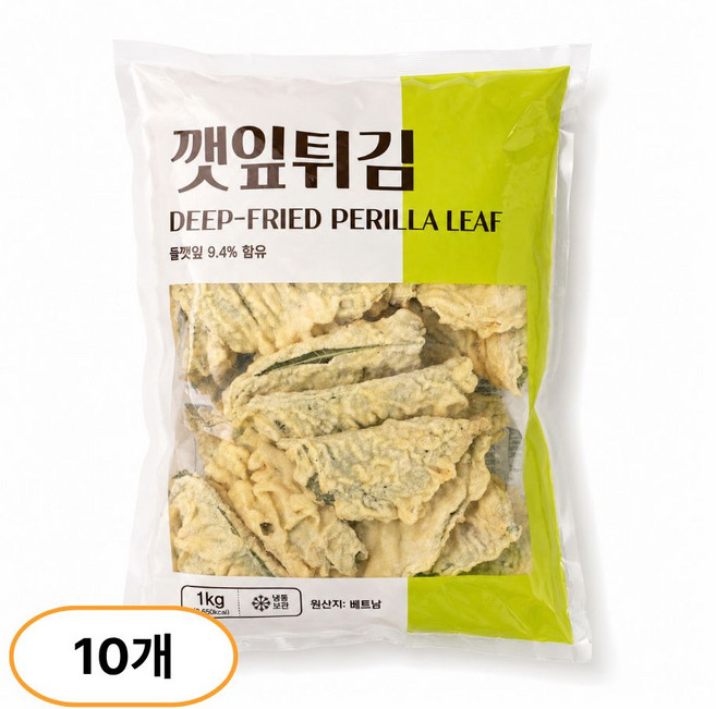 농우 깻잎튀김 (냉동) 1KG, 10개
