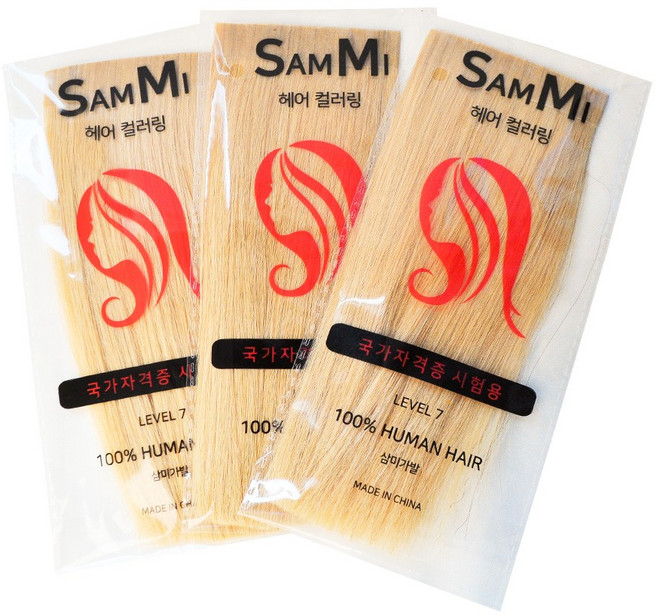 삼미 헤어컬러링 7레벨 헤어피스 3개 세트