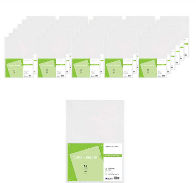 희망사무포인트 이코노믹 고투명 L자 홀더 파일, 백색, 50개