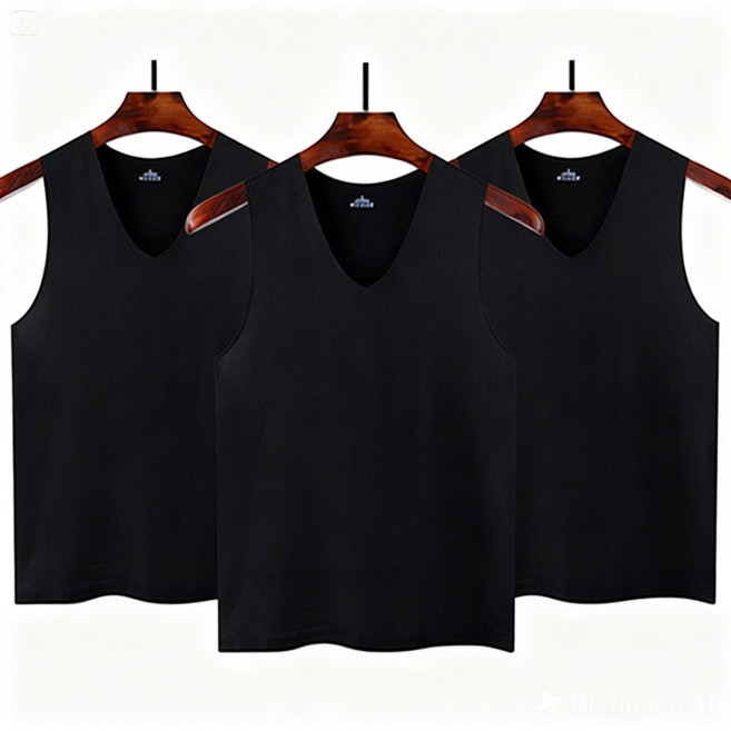 꾸니몽 남성용 무봉제 쿨 헬스나시 냉감 런닝 3장 세트