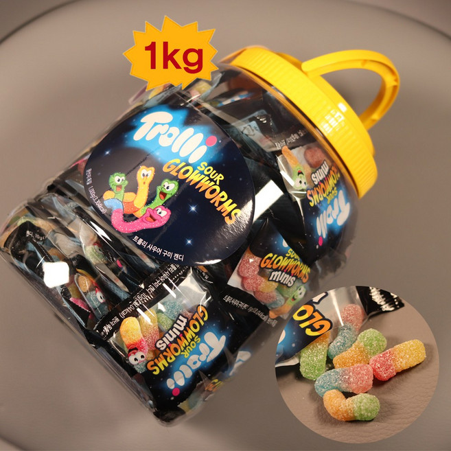 트롤리 사우어 지렁이 젤리 (금화초콜릿증정), 1kg, 1개