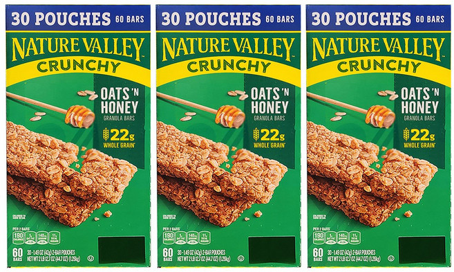 네이처밸리 오츠앤허니 크런치 그래놀라바, 3개, 1.26kg
