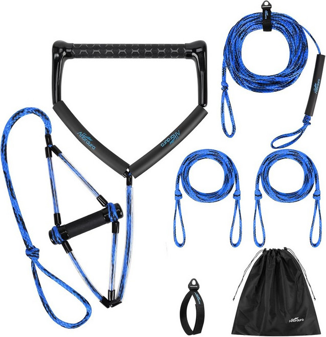 수상 스포츠용 핸들 스키 로프가 있는 75피트 로프 튜브용 견인 4 섹션 튜브 보관 가방