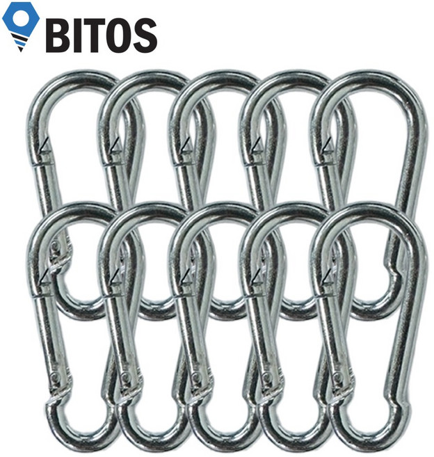 비토스 강철 비너 카라비너, 1세트, 강철 비너 은색