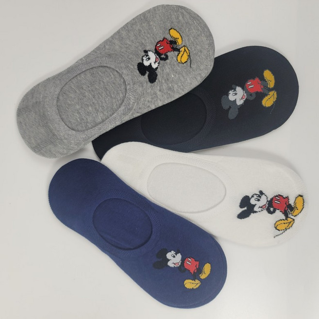 오버 미키 디즈니 안벗겨지는여자 덧신 페이크삭스 캐릭터 귀여운 여성 여름 실리콘처리