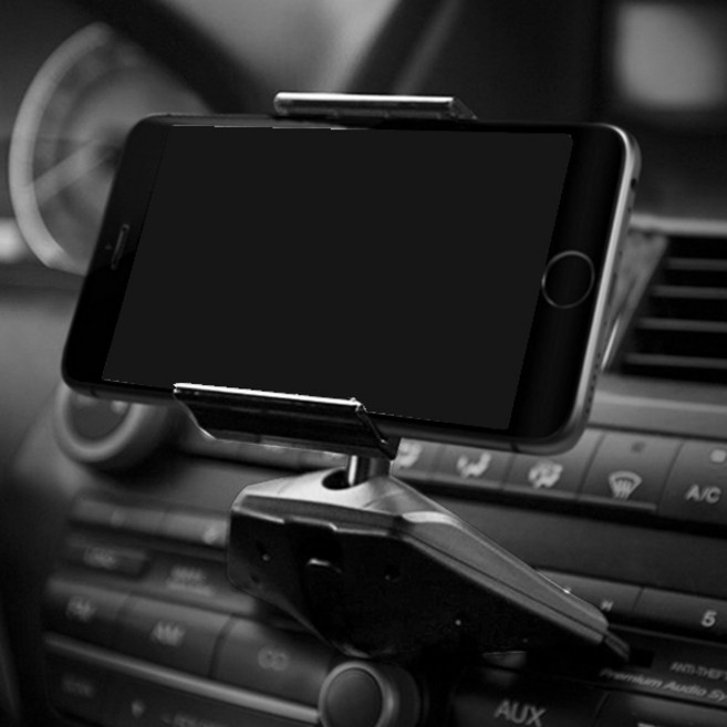 까도스 360도회전형 CD슬롯스마트폰 거치대 롱타입 자동차용품, 1개, CD슬롯거치대회전형 롱타입