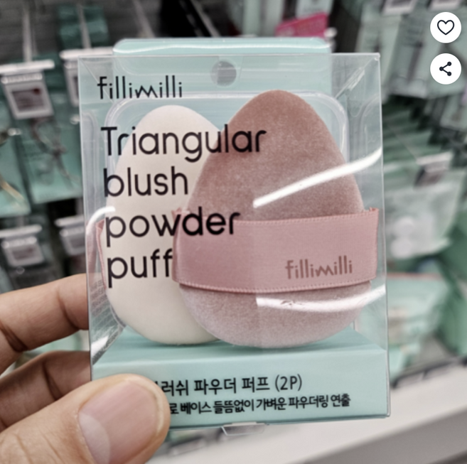 필리밀리 삼각 블러시 파우더 퍼프, 1세트