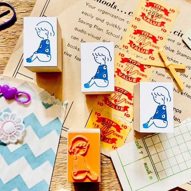 Ikhanko 日製 木製印章 女孩款 C型, 1個