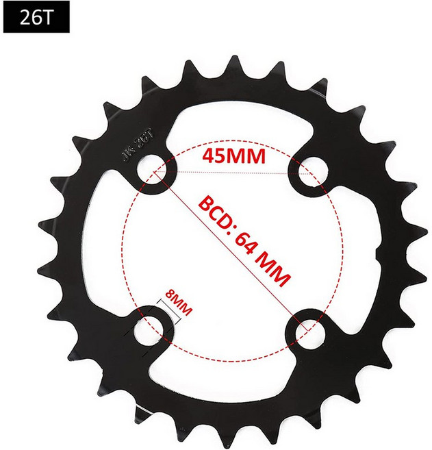 BUCKLOS 104/64 BCD 자전거 체인링 22T MTB 9S 10S 산악 부품, 1개