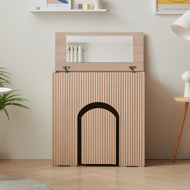 윈썸 클로버 800 모형 벽난로 콘솔 감성 인테리어 장식장 선반 수납장 화장대, 화장대 SET(세트), MAPLE(메이플)