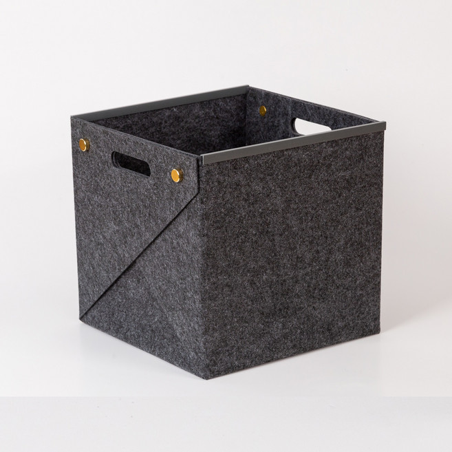 고급 접이식 펠트 정리함 사무실 데스크톱 정리용 공간 절약, 1개, 진회색
