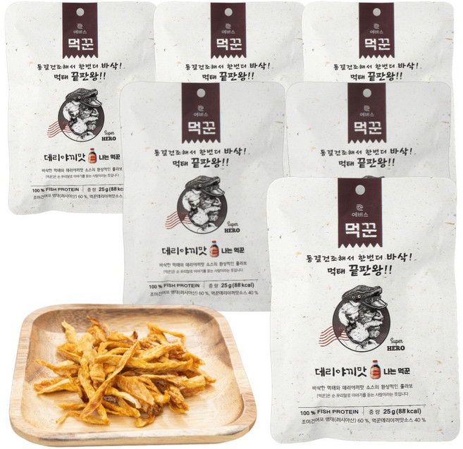 바삭한 손질 먹태 나는먹꾼 데리야끼맛, 6개, 25g