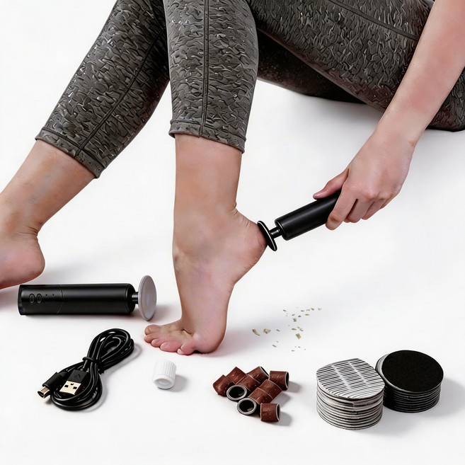 유니콘 집에서 발각질 관리 전동기구, 검정색, py02