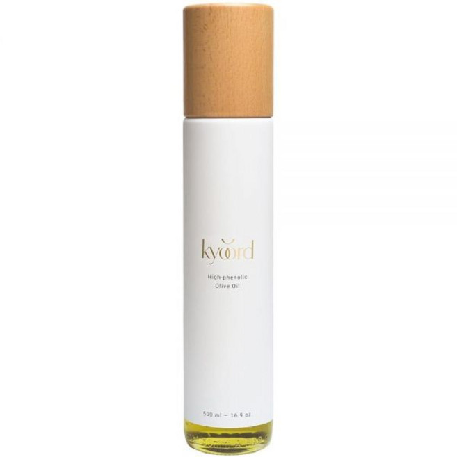 Kyoord 하이 페놀 엑스트라 버진 올리브 오일 - 여과되지 않음 냉압착 조기 수확 - 페퍼리 로버스트 그린 노트 - 폴리페놀 올레오칸탈 항산화 물질 함유 500, 1개
