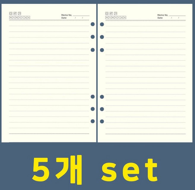 6공 바인더 속지 육공 A5 다이어리 리필 내지 100P 5P ()