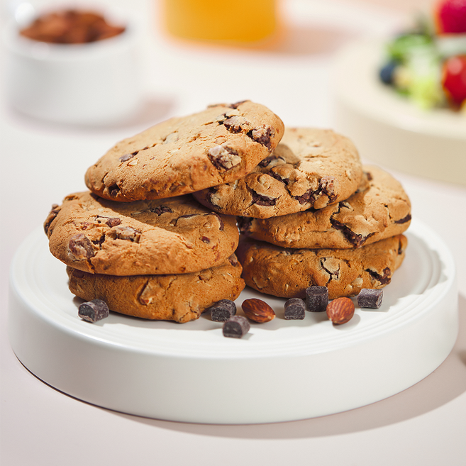 누알로 꾸덕한 단백질 쿠키 아몬드 앤 초코 청크 맛 40g x 8EA x 3BOX (총960g), 3개, 320g