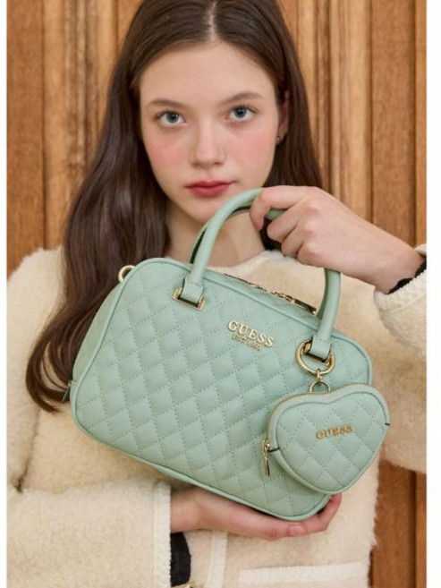 게스 GUESS 아타베이 ATABEY 하트 키링 퀼팅 사첼백MINT