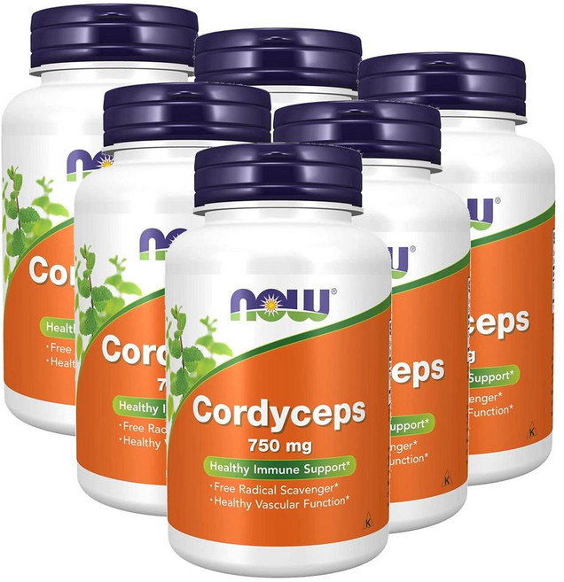 나우푸드 코디셉스 동충하초 750mg NOW Cordyceps, 6개, 90정