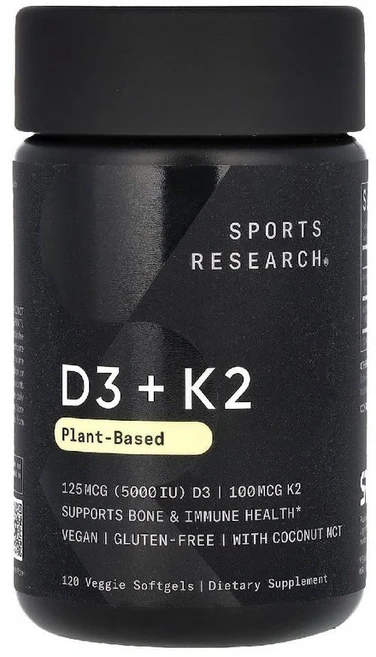 스포츠리서치 D3+K2, 1개, 120정 - 쿠팡