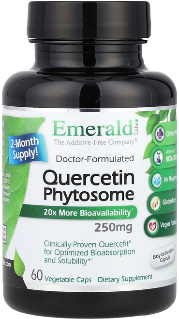 에메랄드 래보라토리스 Emerald Laboratories 퀘르세틴 파이토솜 250mg 베지 캡슐 60정125352원산지:기타, 기본, 1개 - 쿠팡