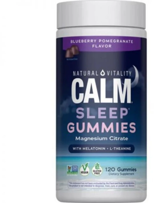 Natural Vitality Calm Sleep Magnesium Melatonin L-Theanine Blueberry Pomegranate -- 120 Gummies, 1개, 1개 - 쿠팡