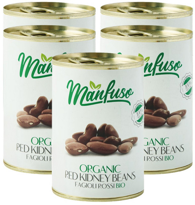 멘푸소 유기농 강낭콩 통조림, 400g, 5개