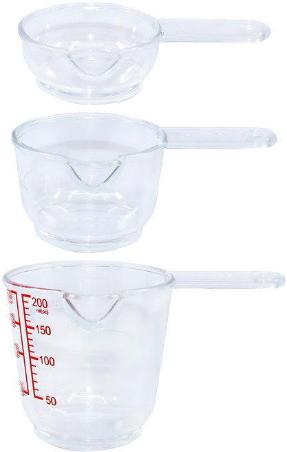 아뻬티 PC 핸들 계량컵 3종 세트, 혼합색상, 350ml, 1세트