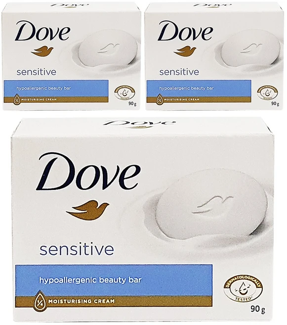 [Dove]도브비누 센스티브 뷰티바 저자극 촉촉한 클렌징 비누, 90g - 쿠팡