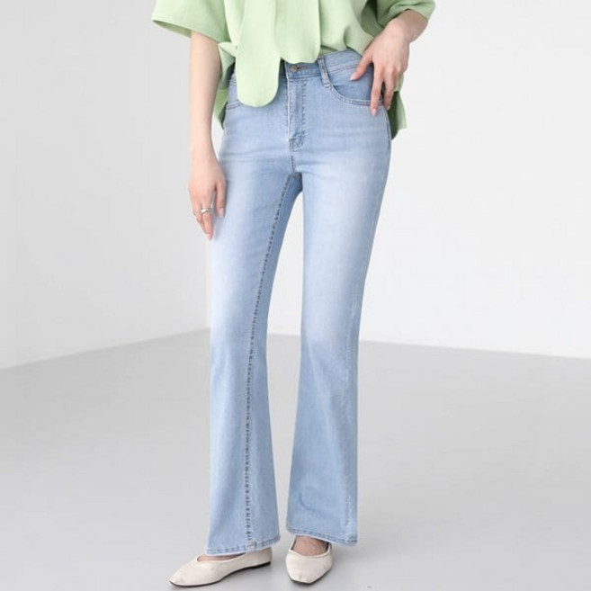 피핀샵 라이트 부츠컷 밴딩 데님팬츠 710696