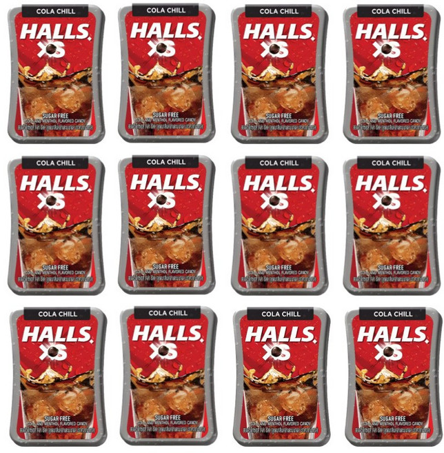 Halls XS 무설탕 콜라 Chill Halls XS 12.6g x 12개