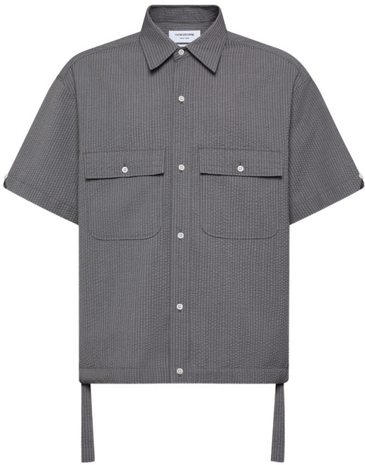 톰 브라운 시어서커 반소매 셔츠